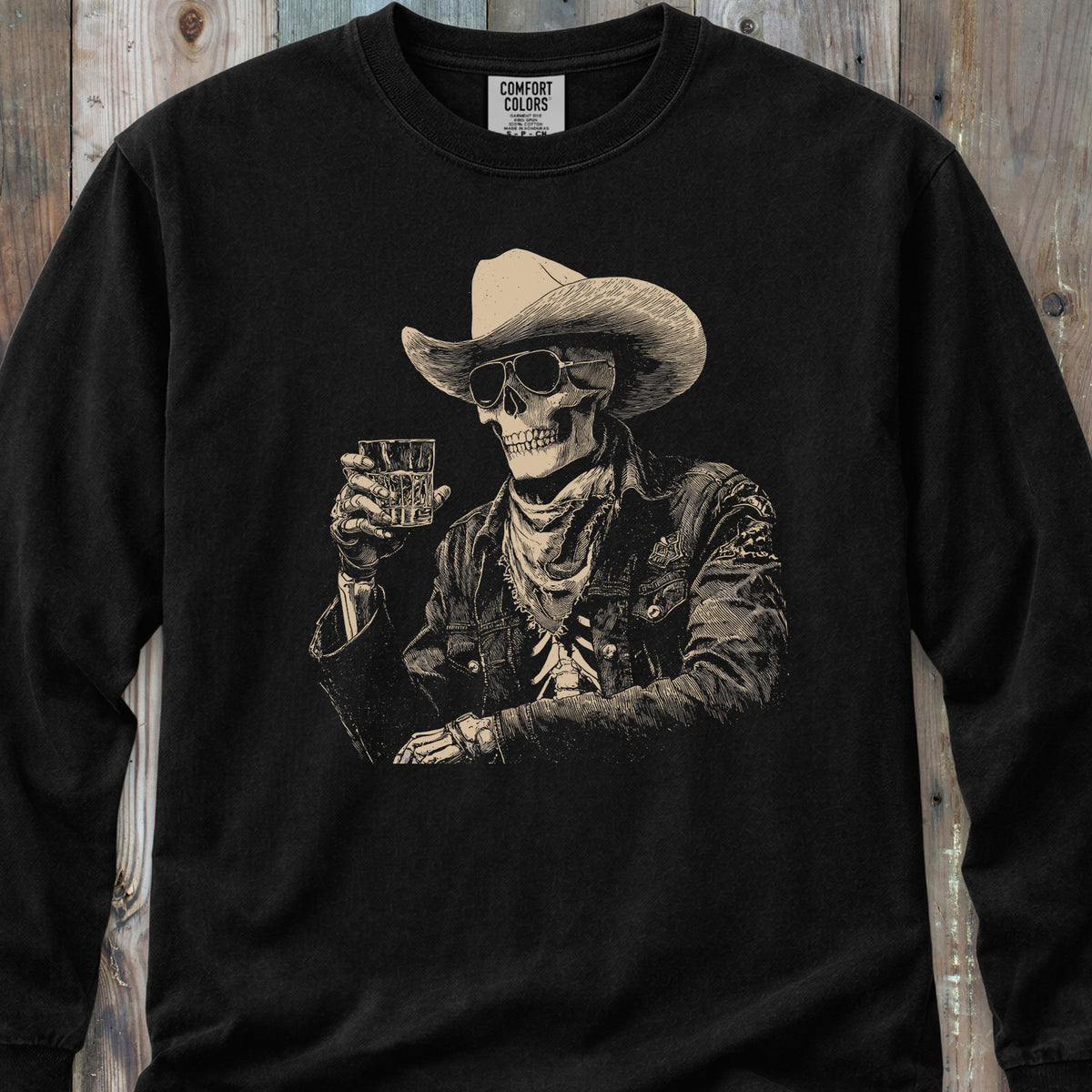 Cheers Skeleton Cowboy - Long-Sleeve Tee