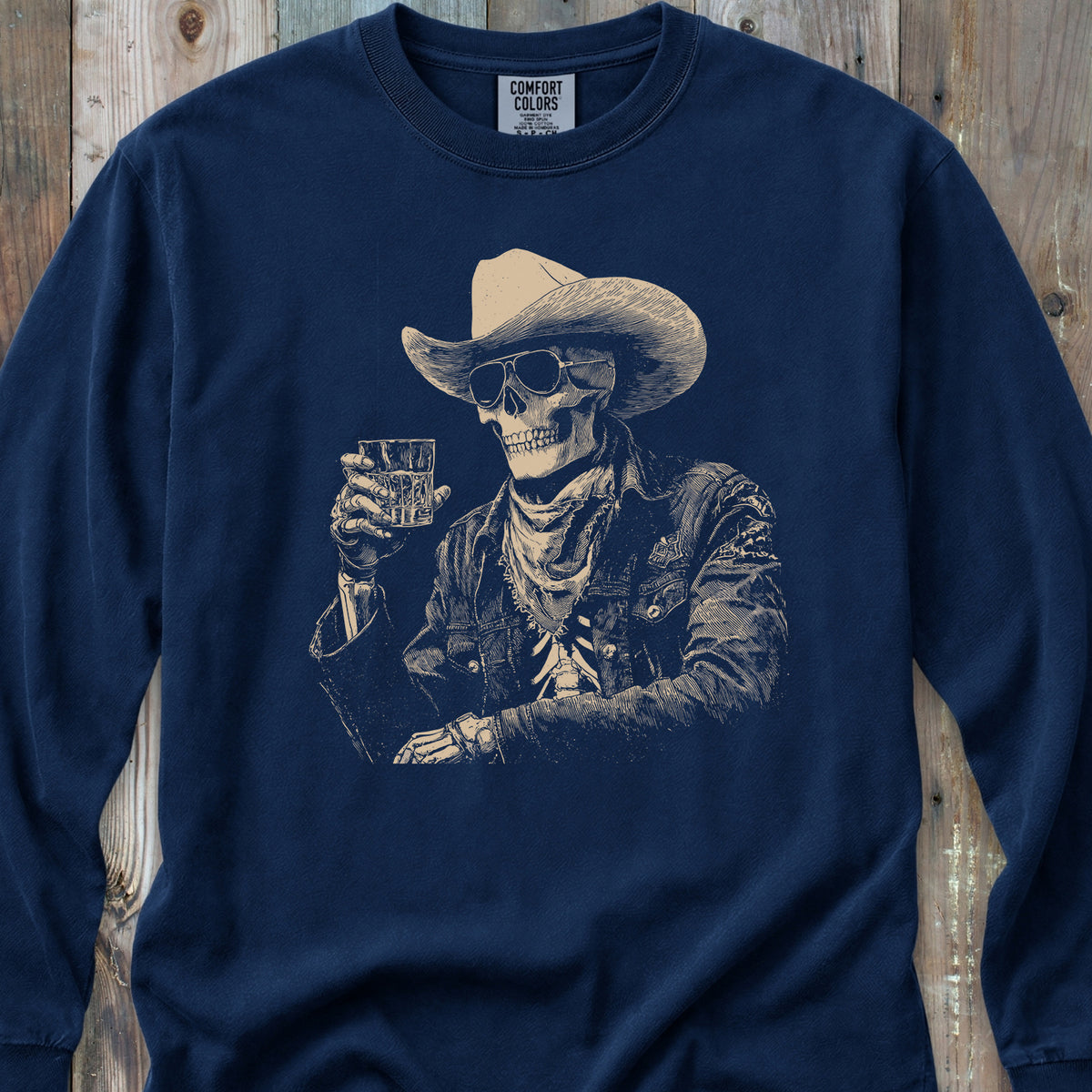 Cheers Skeleton Cowboy - Long-Sleeve Tee