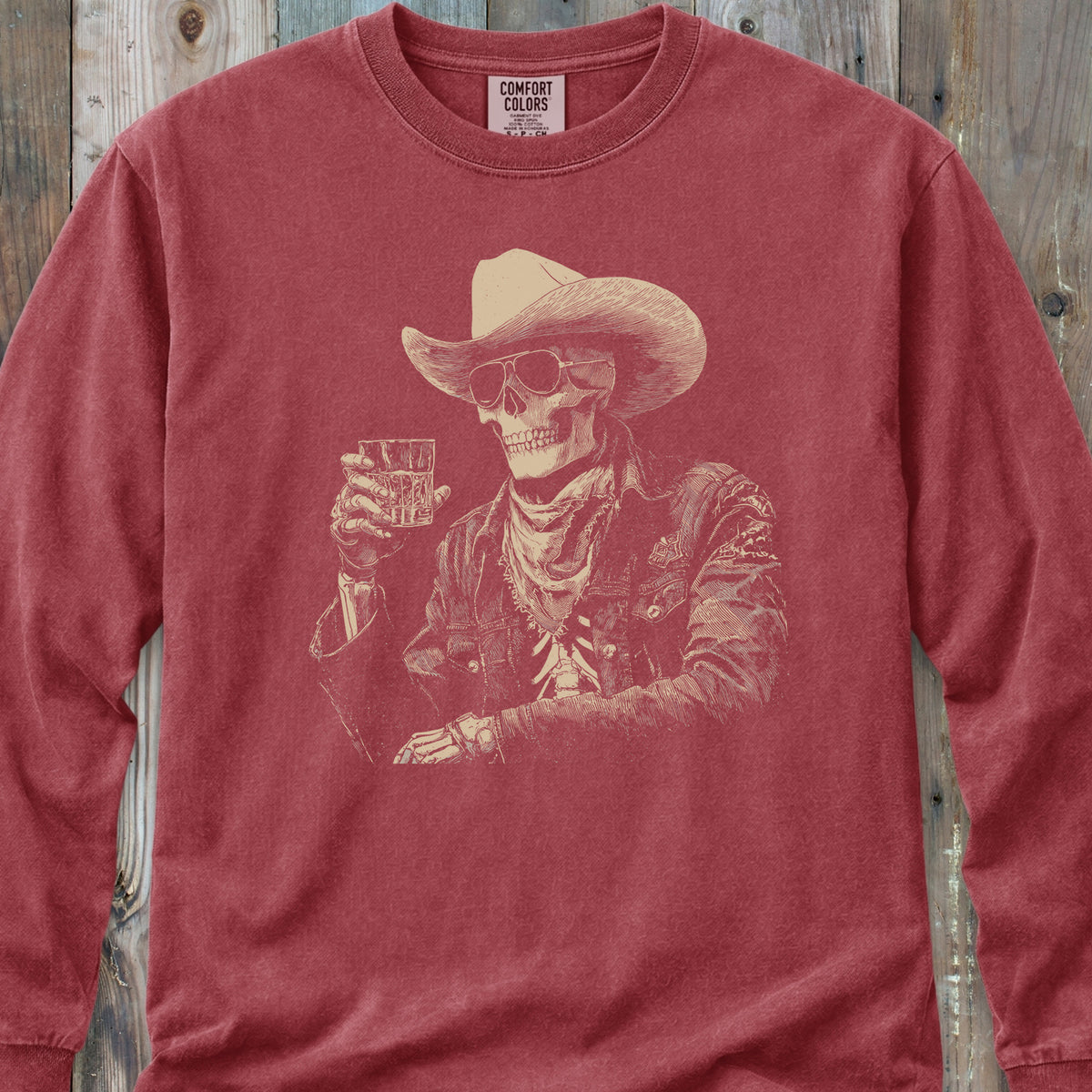 Cheers Skeleton Cowboy - Long-Sleeve Tee