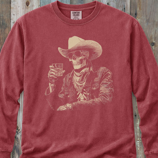 Cheers Skeleton Cowboy - Long-Sleeve Tee