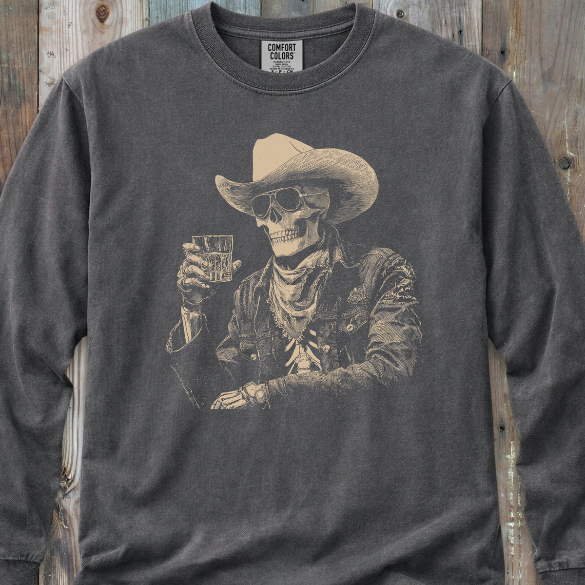 Cheers Skeleton Cowboy - Long-Sleeve Tee