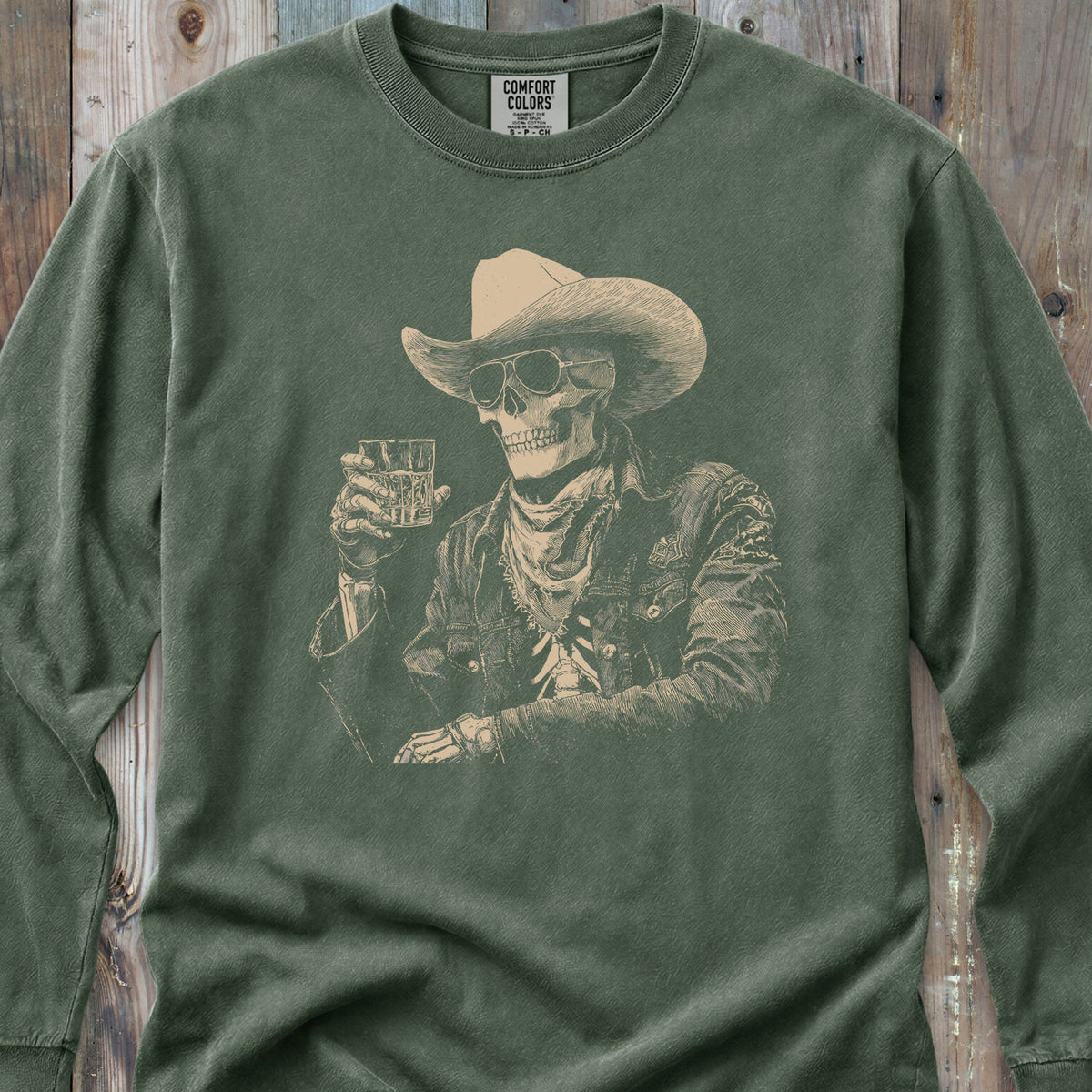 Cheers Skeleton Cowboy - Long-Sleeve Tee