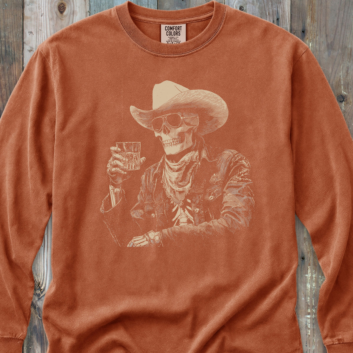 Cheers Skeleton Cowboy - Long-Sleeve Tee