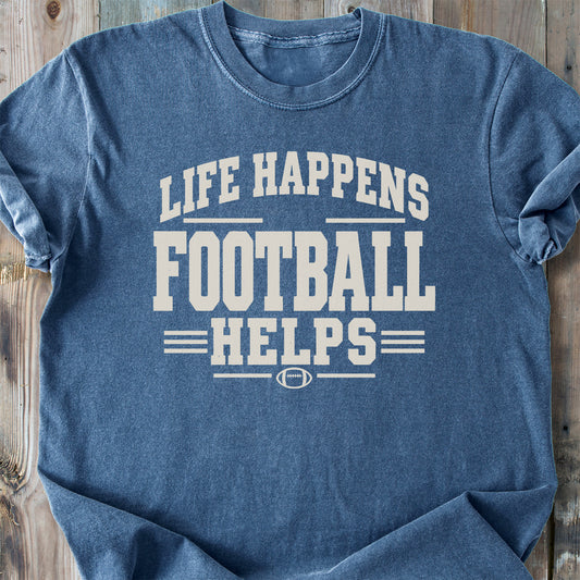 Football Helps - Premium Heavyweight Tee