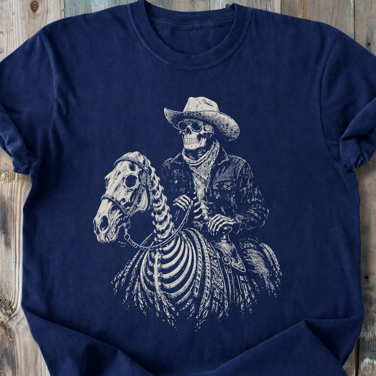 The Last Cowboy Skeleton - Premium Heavyweight Tee