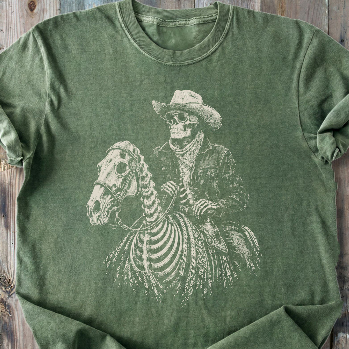 The Last Cowboy Skeleton - Premium Heavyweight Tee
