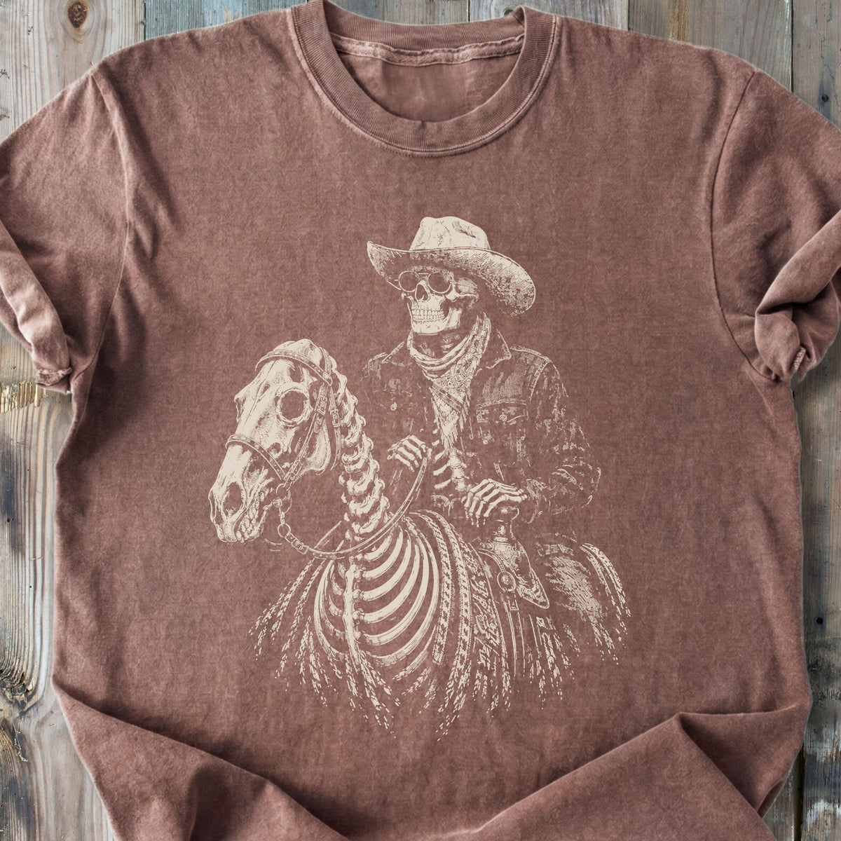 The Last Cowboy Skeleton - Premium Heavyweight Tee
