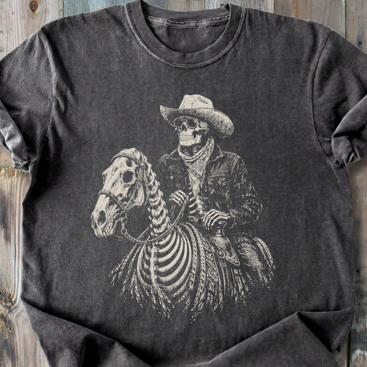 The Last Cowboy Skeleton - Premium Heavyweight Tee