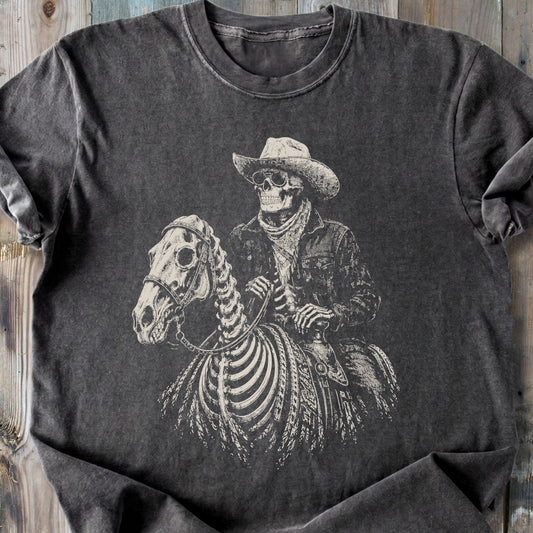 The Last Cowboy Skeleton - Premium Heavyweight Tee