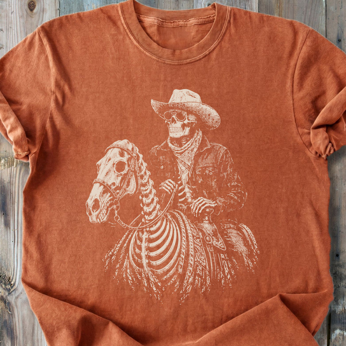 The Last Cowboy Skeleton - Premium Heavyweight Tee