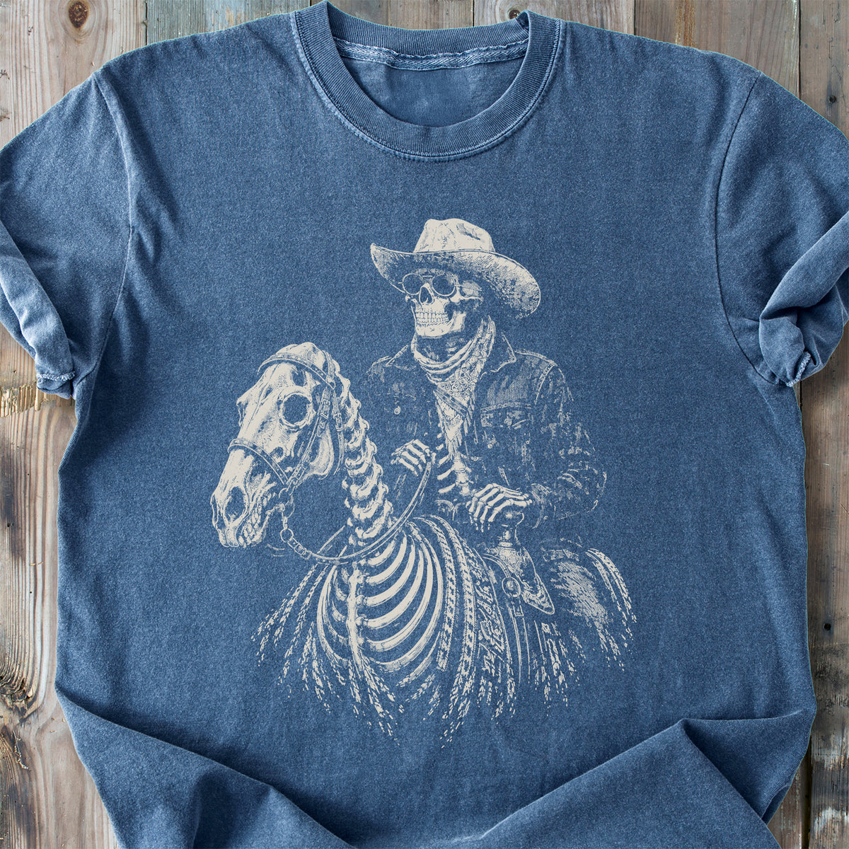 The Last Cowboy Skeleton - Premium Heavyweight Tee