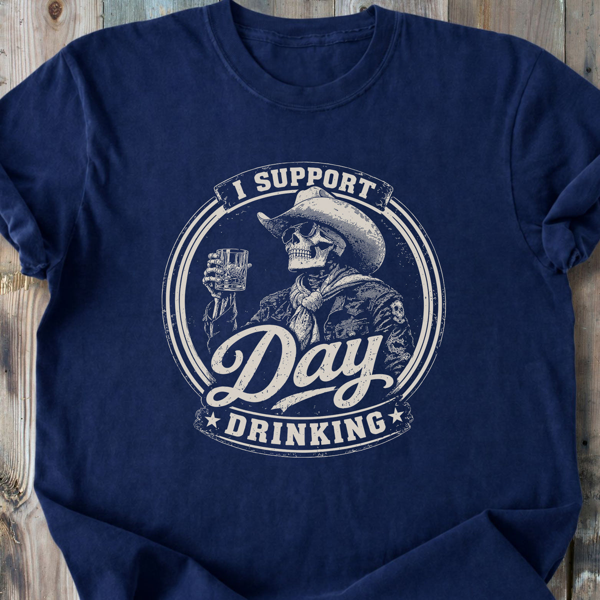 Day Drinking Whiskey Skeleton - Premium Heavyweight Tee