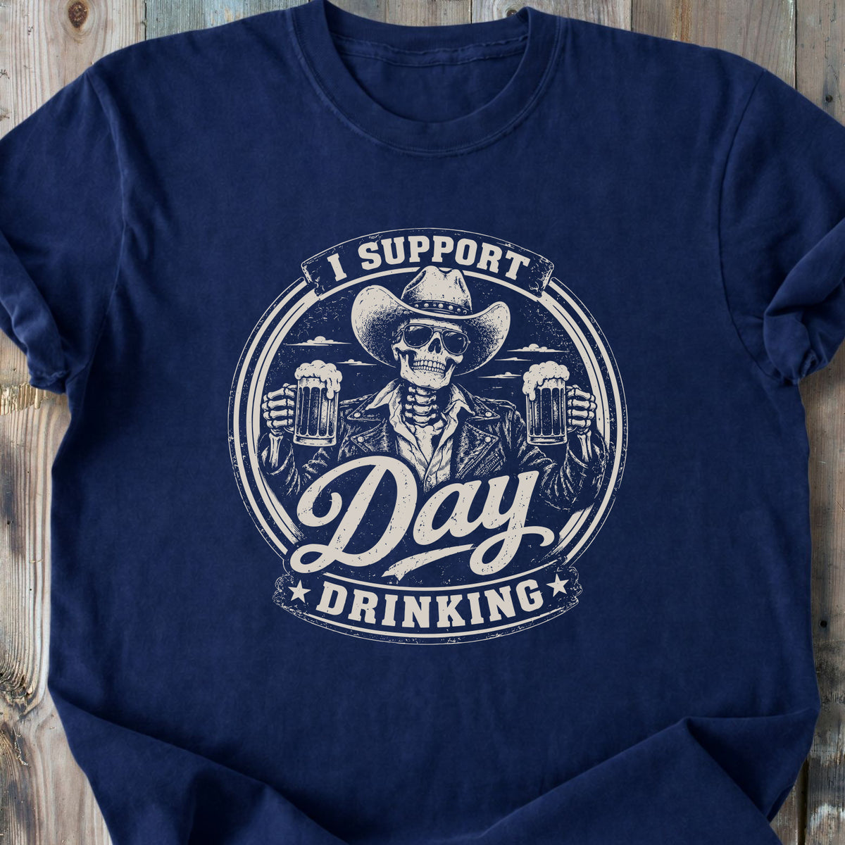 Day Drinking Beer Skeleton - Premium Heavyweight Tee