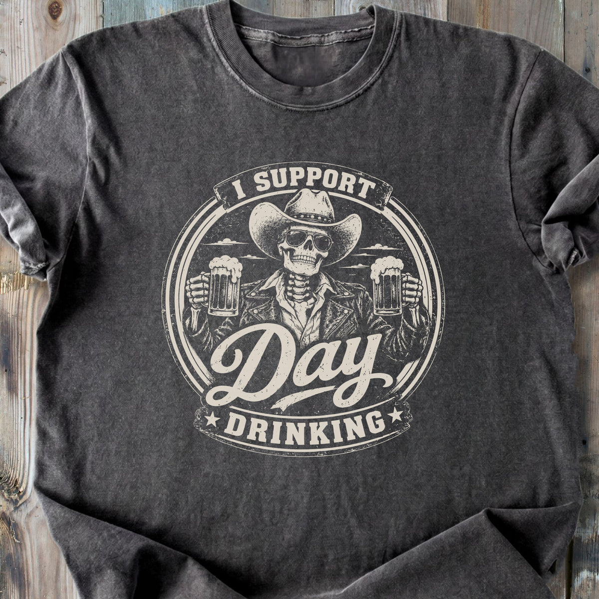 Day Drinking Beer Skeleton - Premium Heavyweight Tee