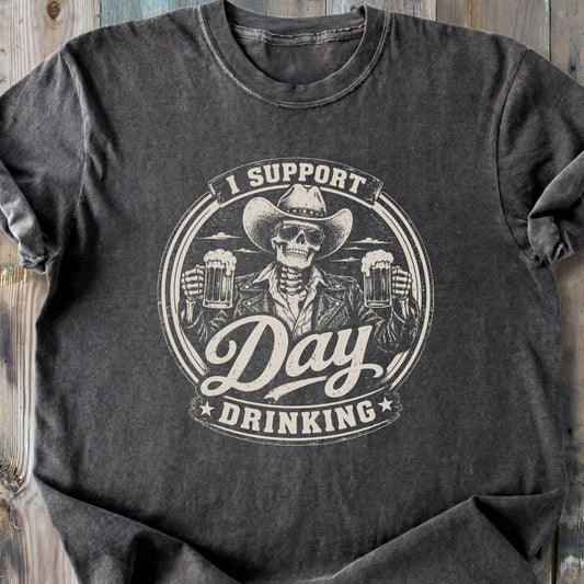 Day Drinking Beer Skeleton - Premium Heavyweight Tee