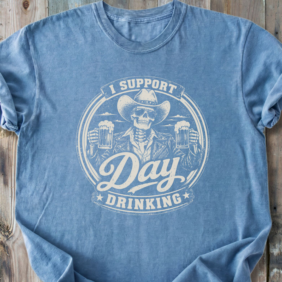 Day Drinking Beer Skeleton - Premium Heavyweight Tee