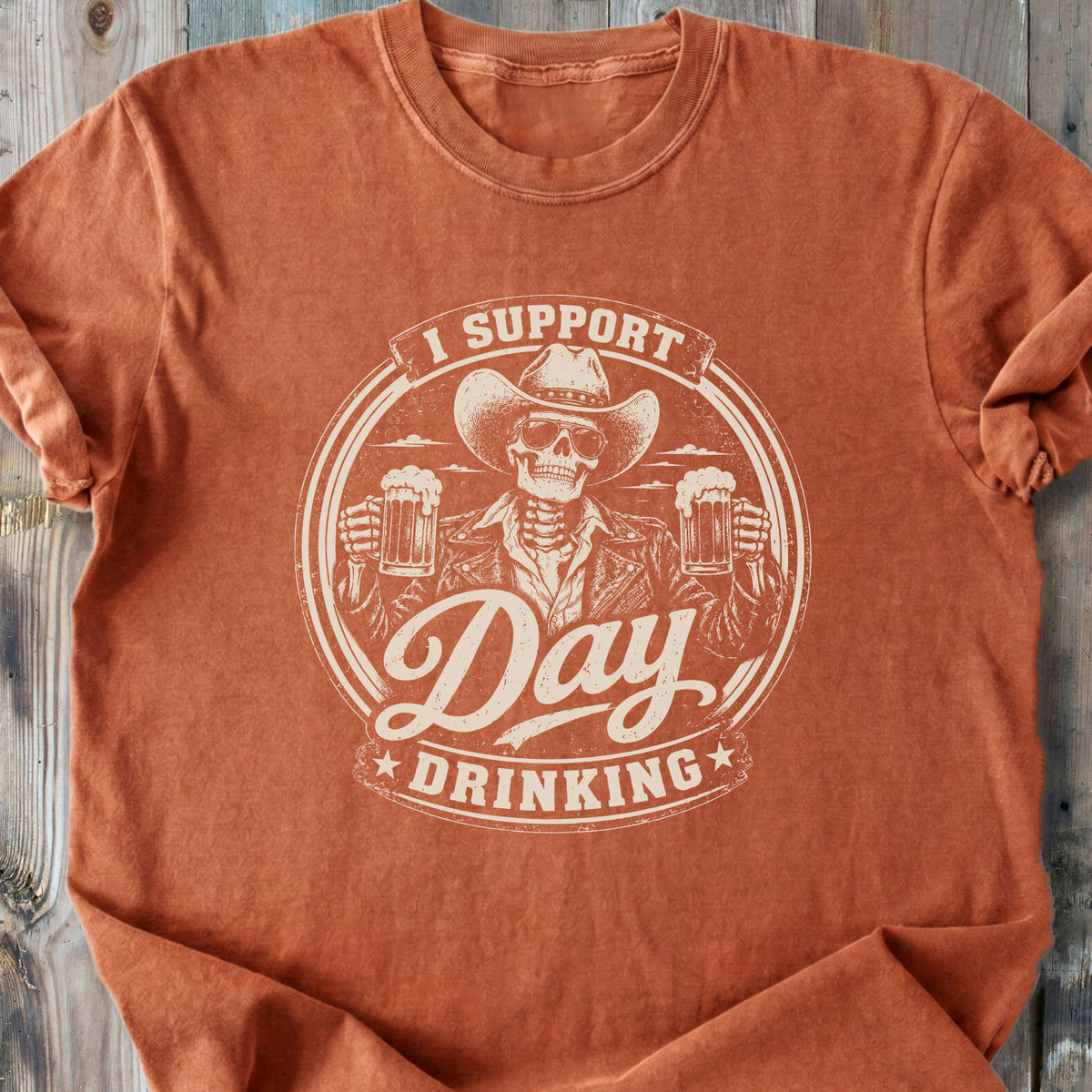Day Drinking Beer Skeleton - Premium Heavyweight Tee