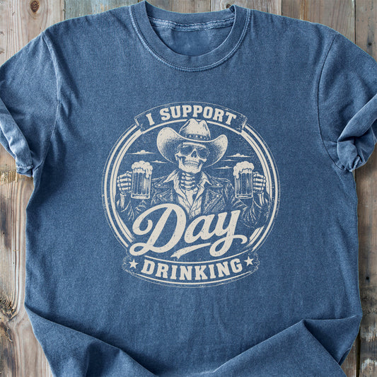 Day Drinking Beer Skeleton - Premium Heavyweight Tee