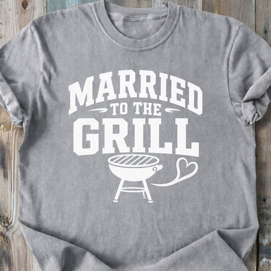 Married To The Grill - Premium Heavyweight Tee