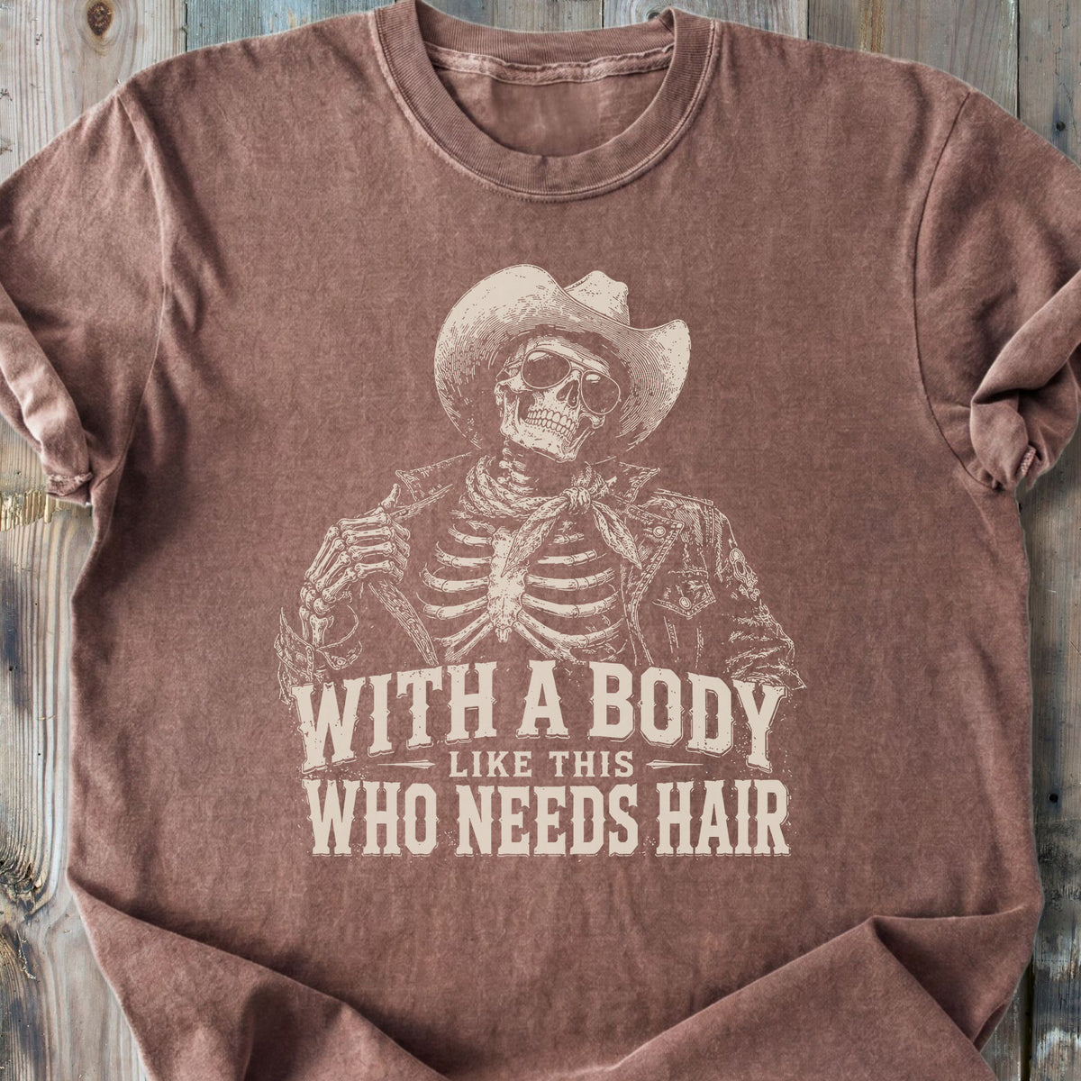 Who Needs Hair Skeleton - Premium Heavyweight Tee