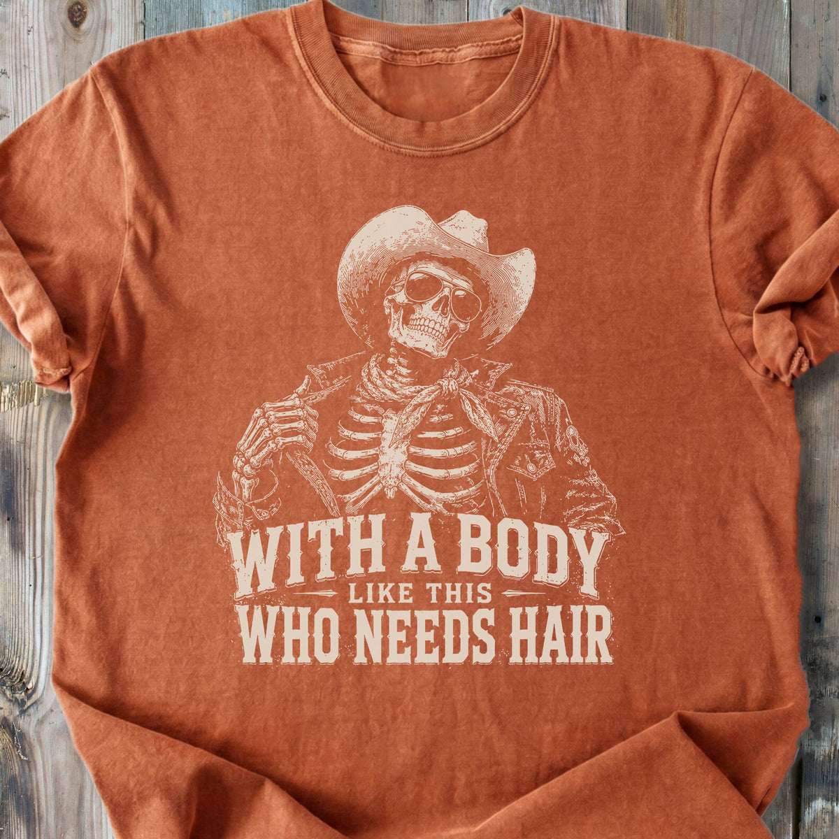 Who Needs Hair Skeleton - Premium Heavyweight Tee
