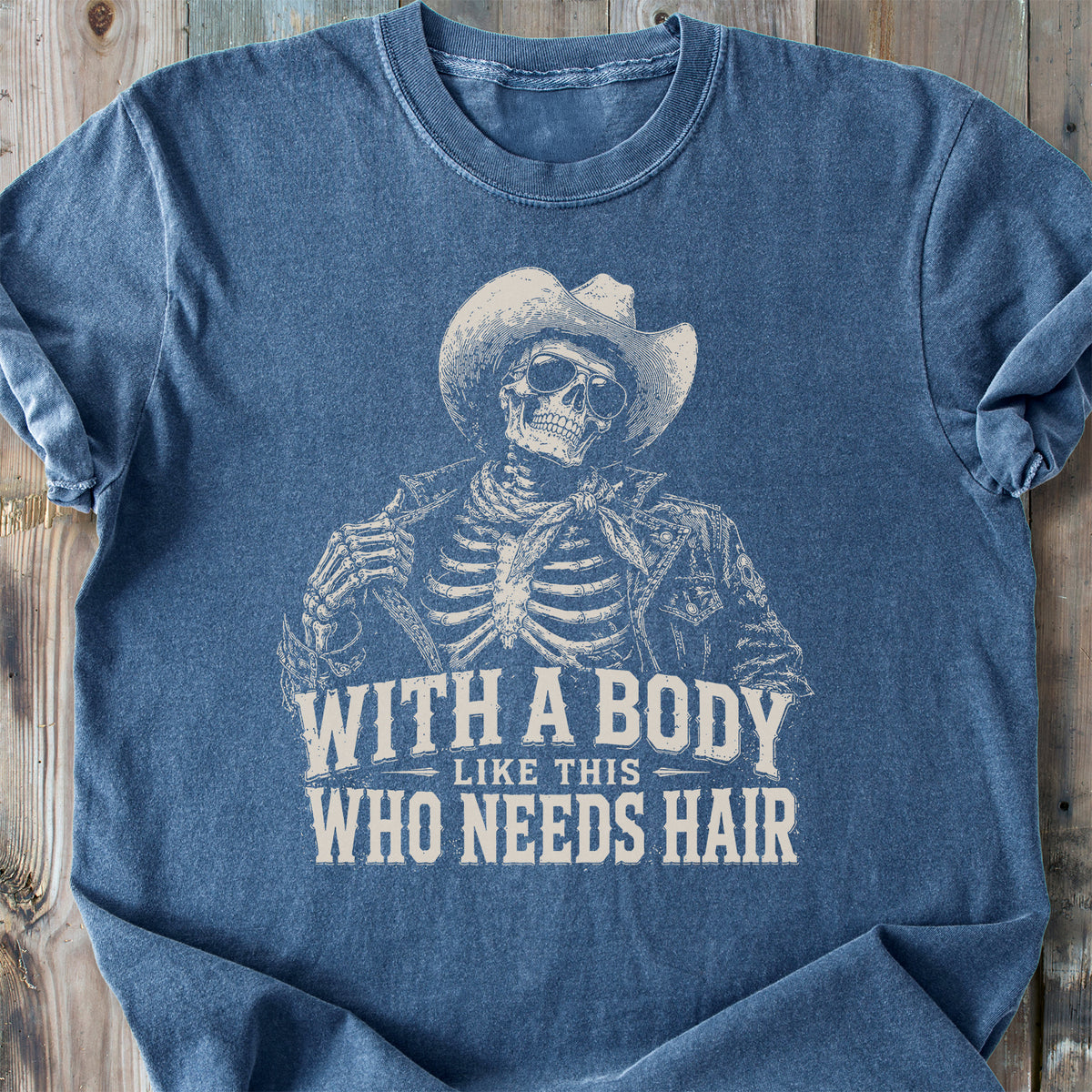 Who Needs Hair Skeleton - Premium Heavyweight Tee