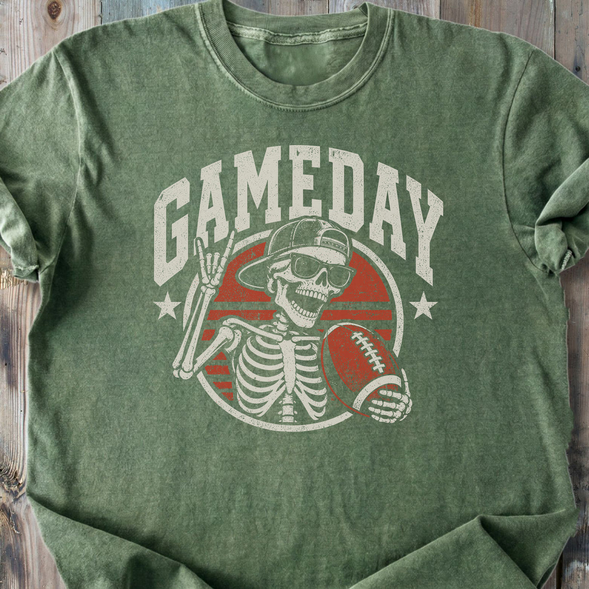 Gameday Football Skeleton - Premium Heavyweight Tee