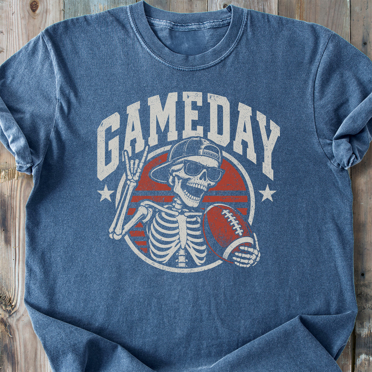 Gameday Football Skeleton - Premium Heavyweight Tee