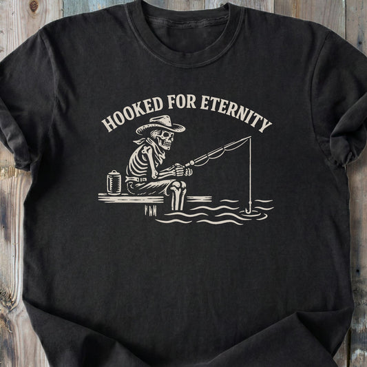Hooked For Eternity Skeleton - Premium Heavyweight Tee