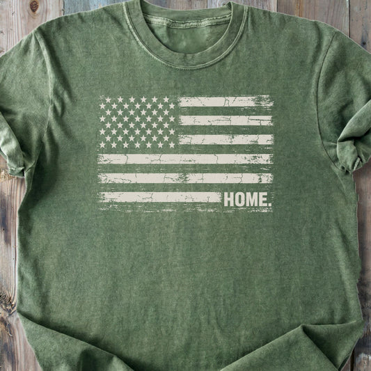 US Flag Home - Premium Heavyweight Tee