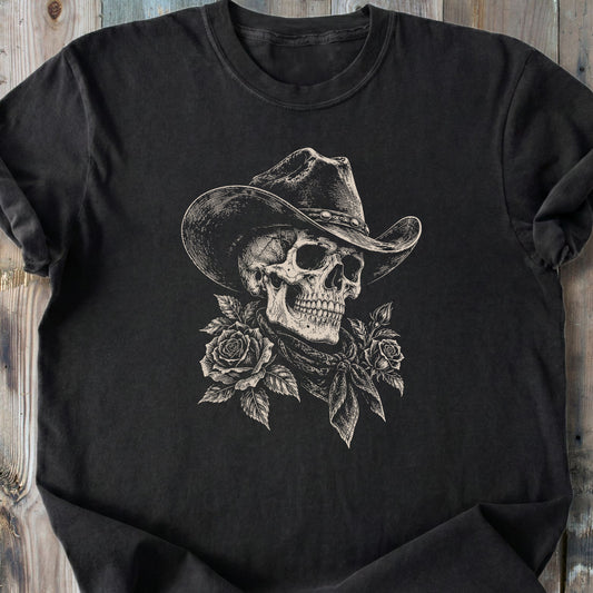 Western Cowboy Skull - Premium Heavyweight Tee