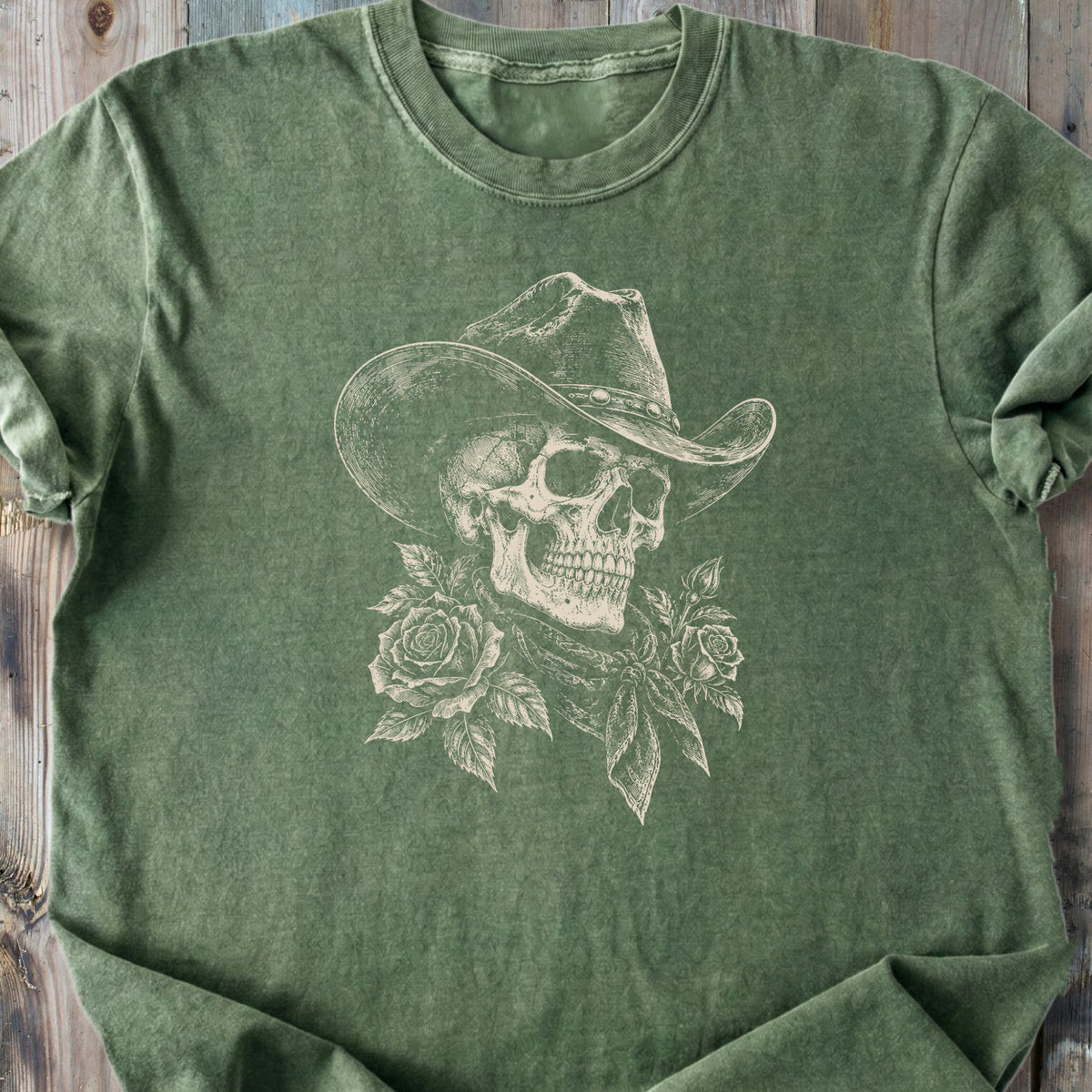 Western Cowboy Skull - Premium Heavyweight Tee