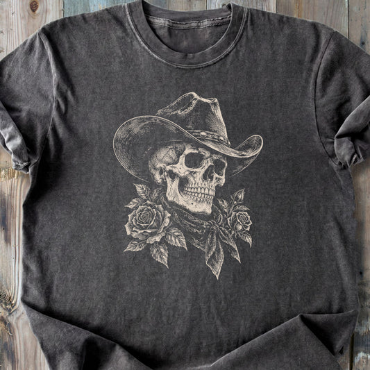Western Cowboy Skull - Premium Heavyweight Tee
