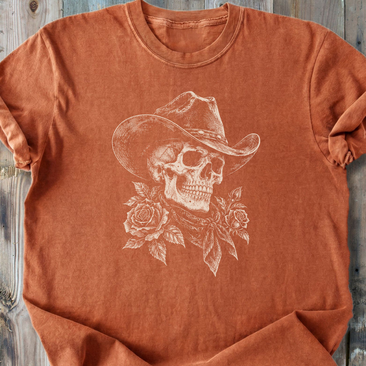 Western Cowboy Skull - Premium Heavyweight Tee