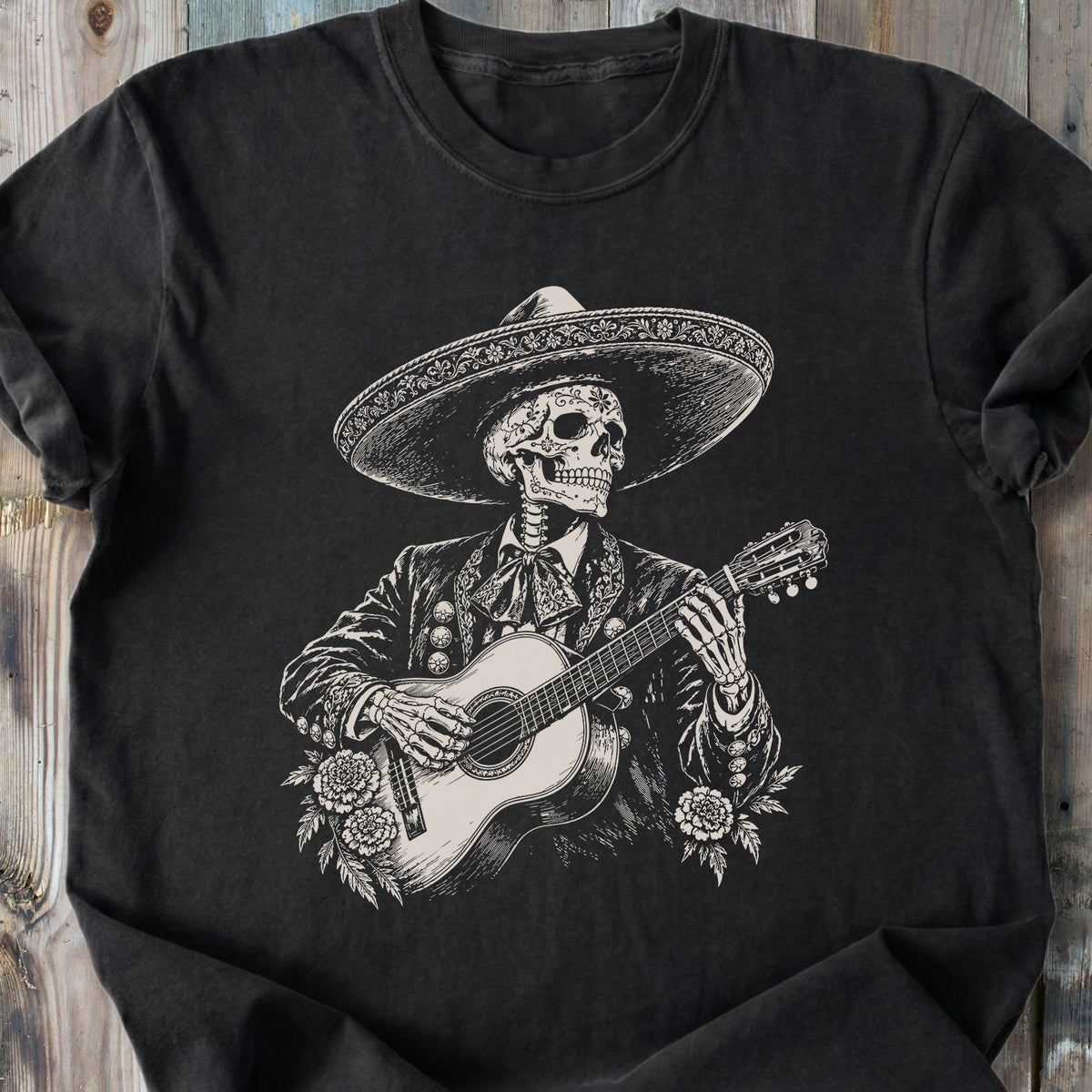 El Mariachi Skeleton - Premium Heavyweight Tee