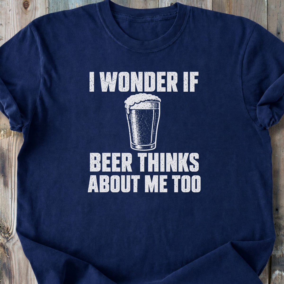 I Wonder If Beer - Premium Heavyweight Tee