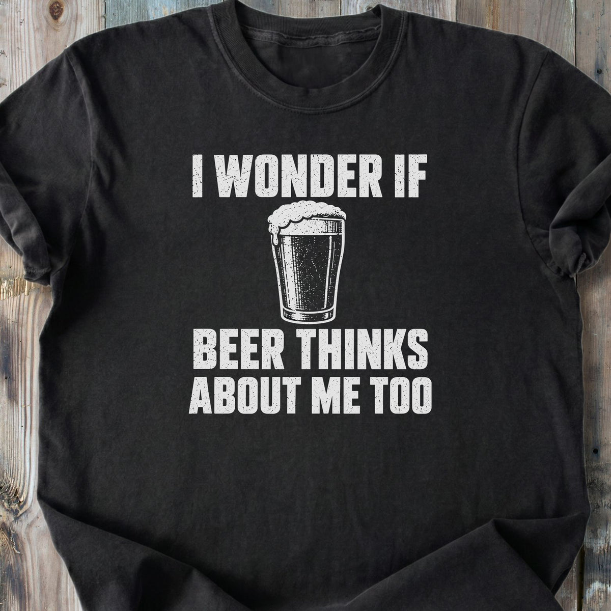 I Wonder If Beer - Premium Heavyweight Tee