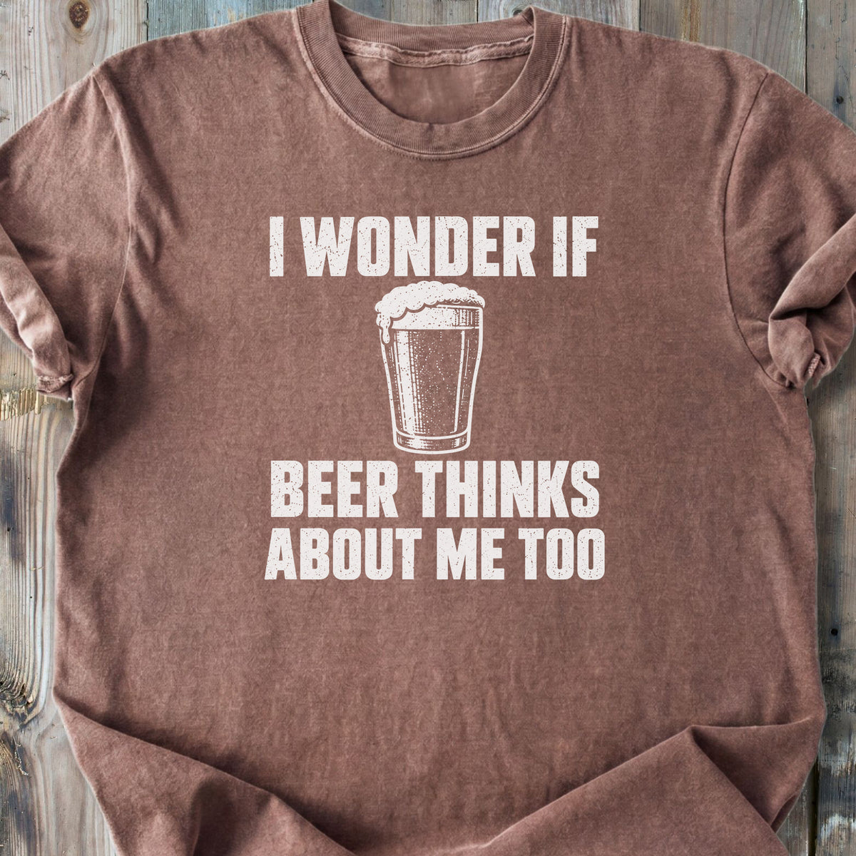 I Wonder If Beer - Premium Heavyweight Tee