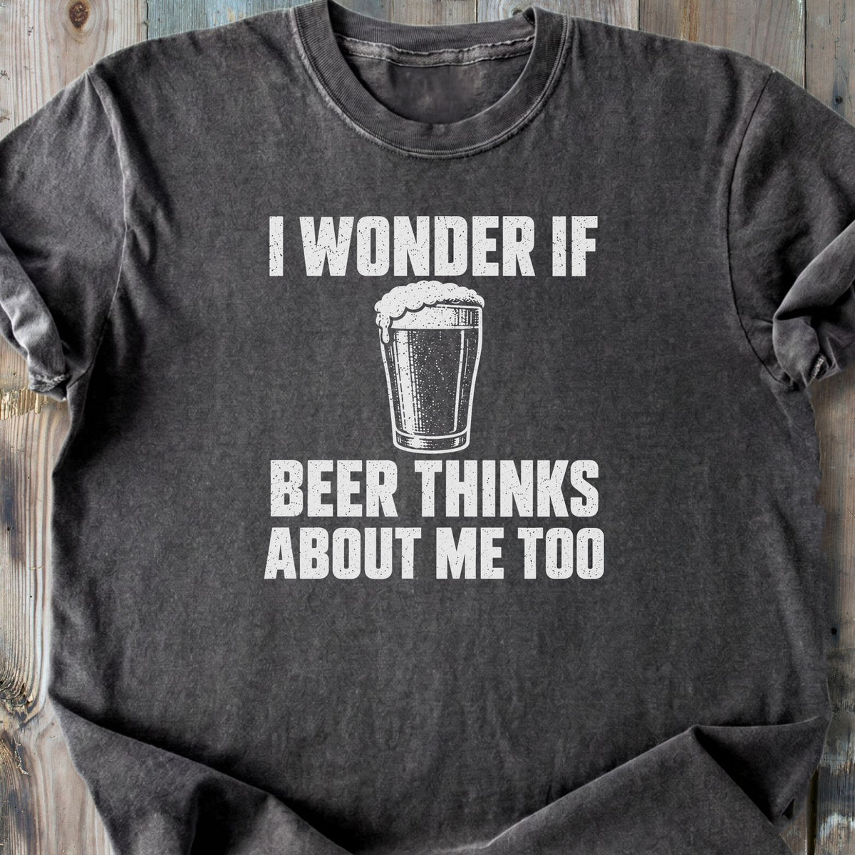I Wonder If Beer - Premium Heavyweight Tee
