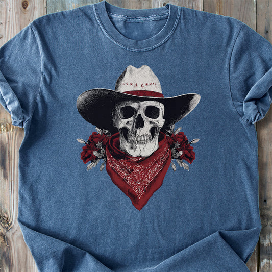 Western Cowboy Skull - Premium Heavyweight Tee