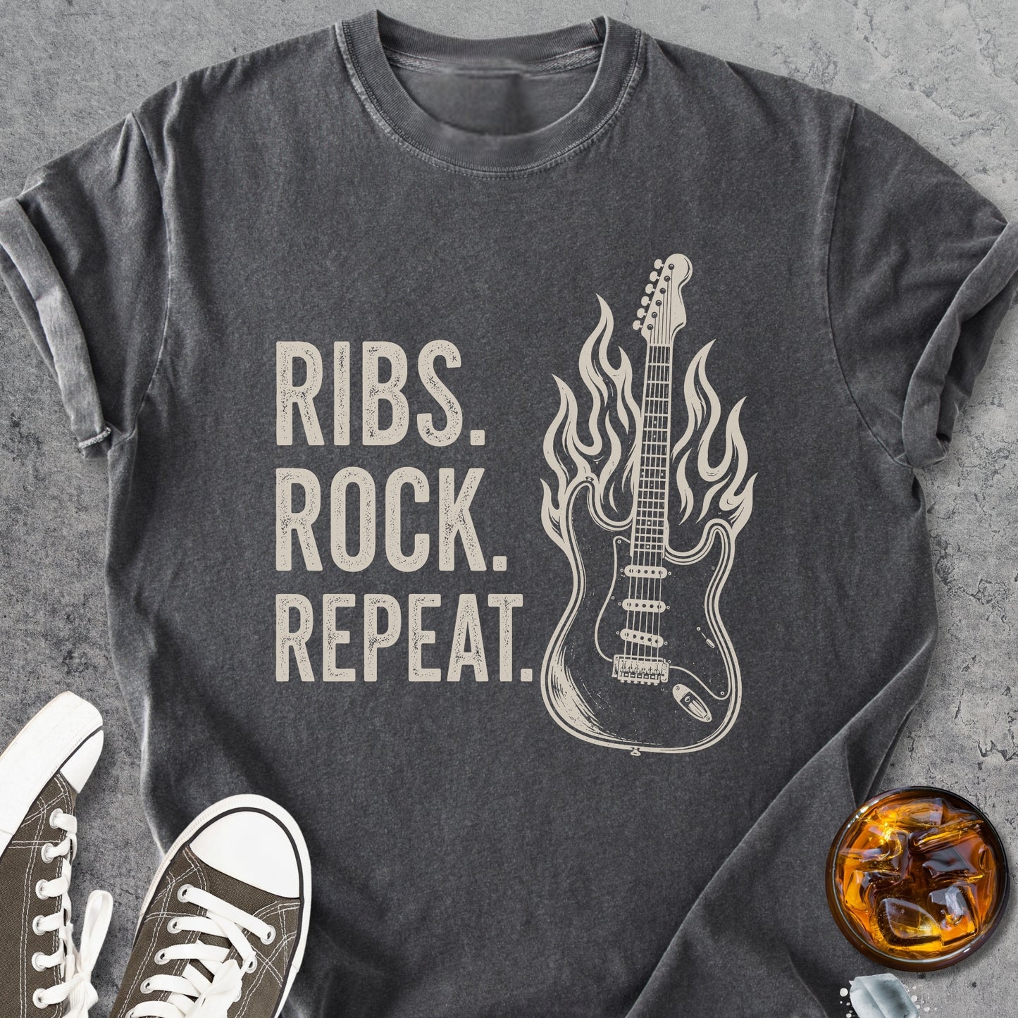 Ribs, Rock, Repeat - Premium Heavyweight Tee