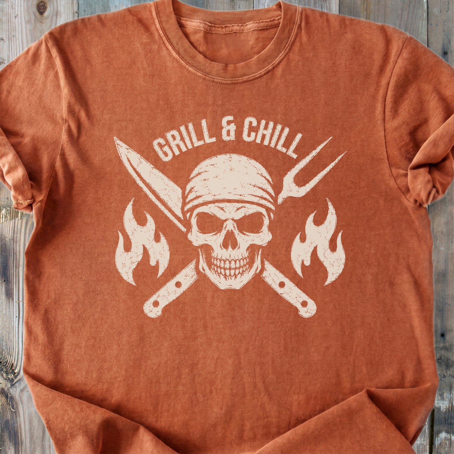 Grill And Chill - Premium Heavyweight Tee