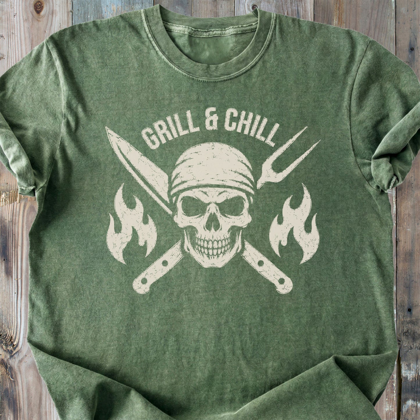 Grill And Chill - Premium Heavyweight Tee