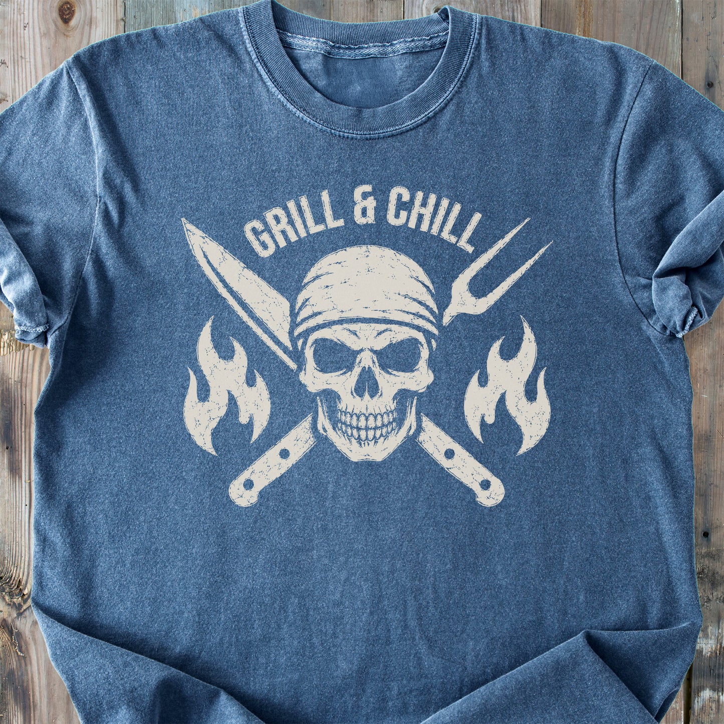 Grill And Chill - Premium Heavyweight Tee