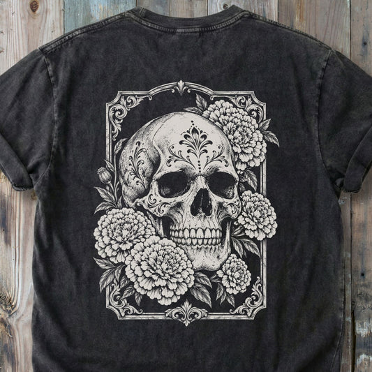 Marigold Skull BACK PRINT - Premium Heavyweight Tee
