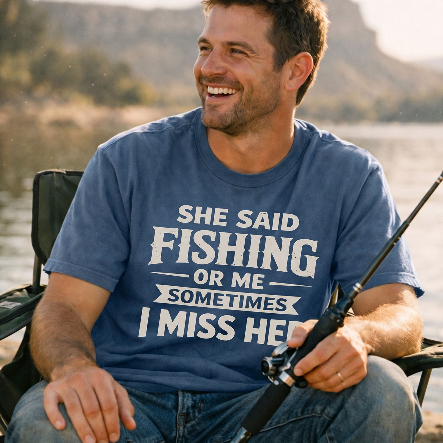 She Said Fishing Or Me - Vintage Heavyweight Tee